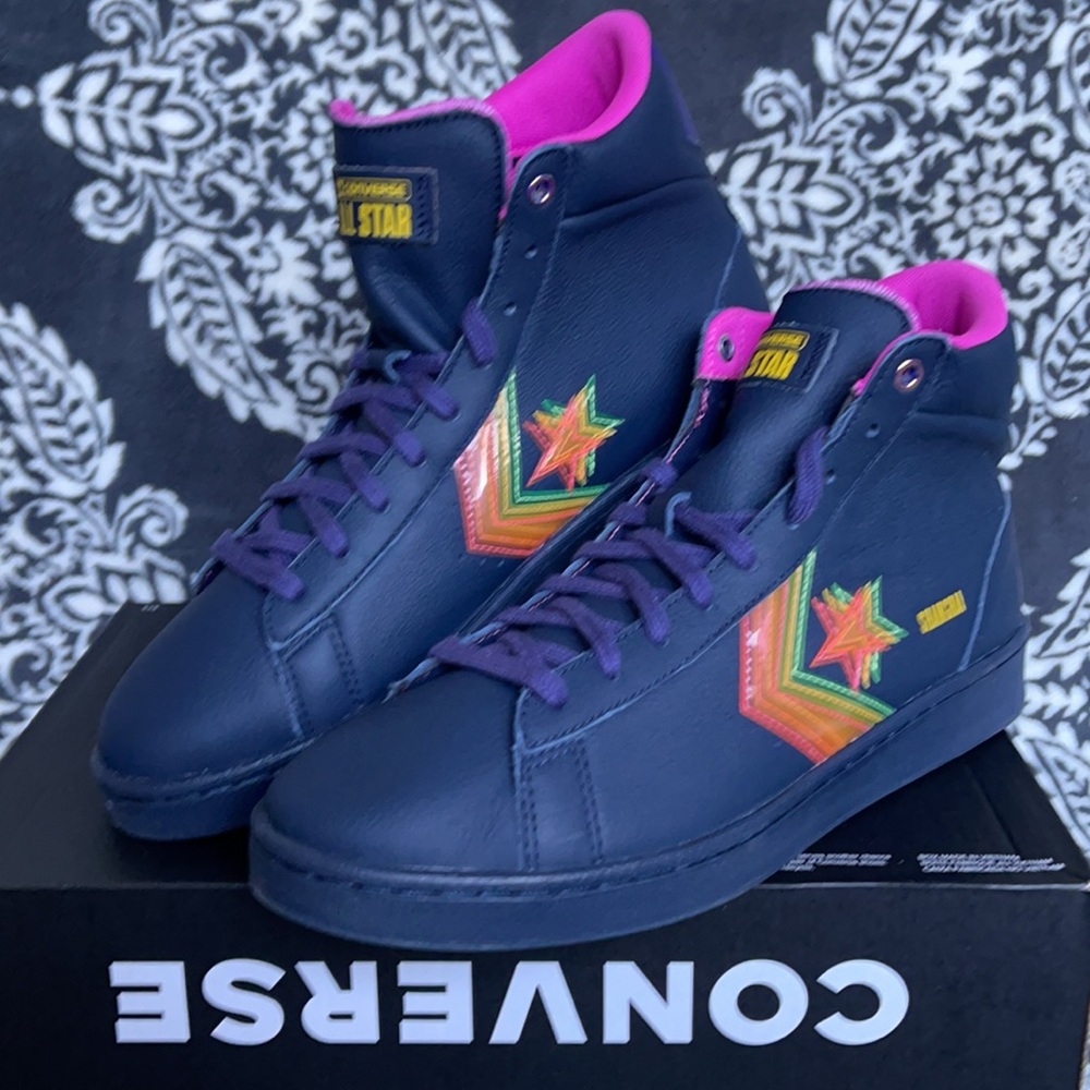 Converse Pro Leather Hi Obsidian/Hyper Magenta MEN`S - Picture 1 of 16